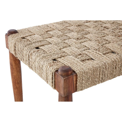 aRmanica SHEESHAM WOOD AND JUTE BOMIA BENCH