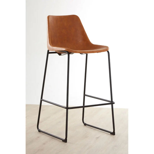 aRmanica GARMON CAMEL BAR STOOL WITH BLACK LEGS