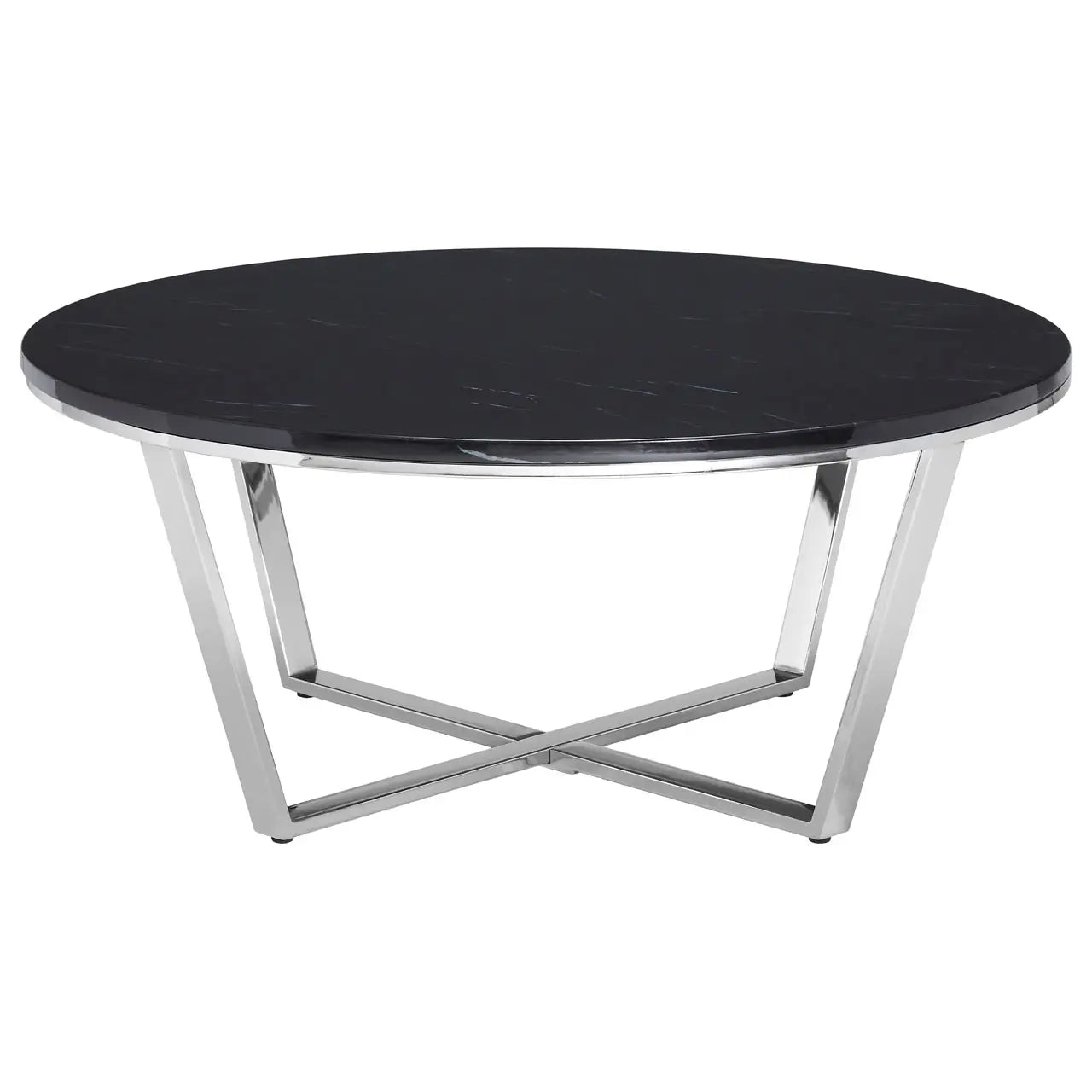 aRmanica ALLURE ROUND BLACK FAUX MARBLE COFFEE TABLE