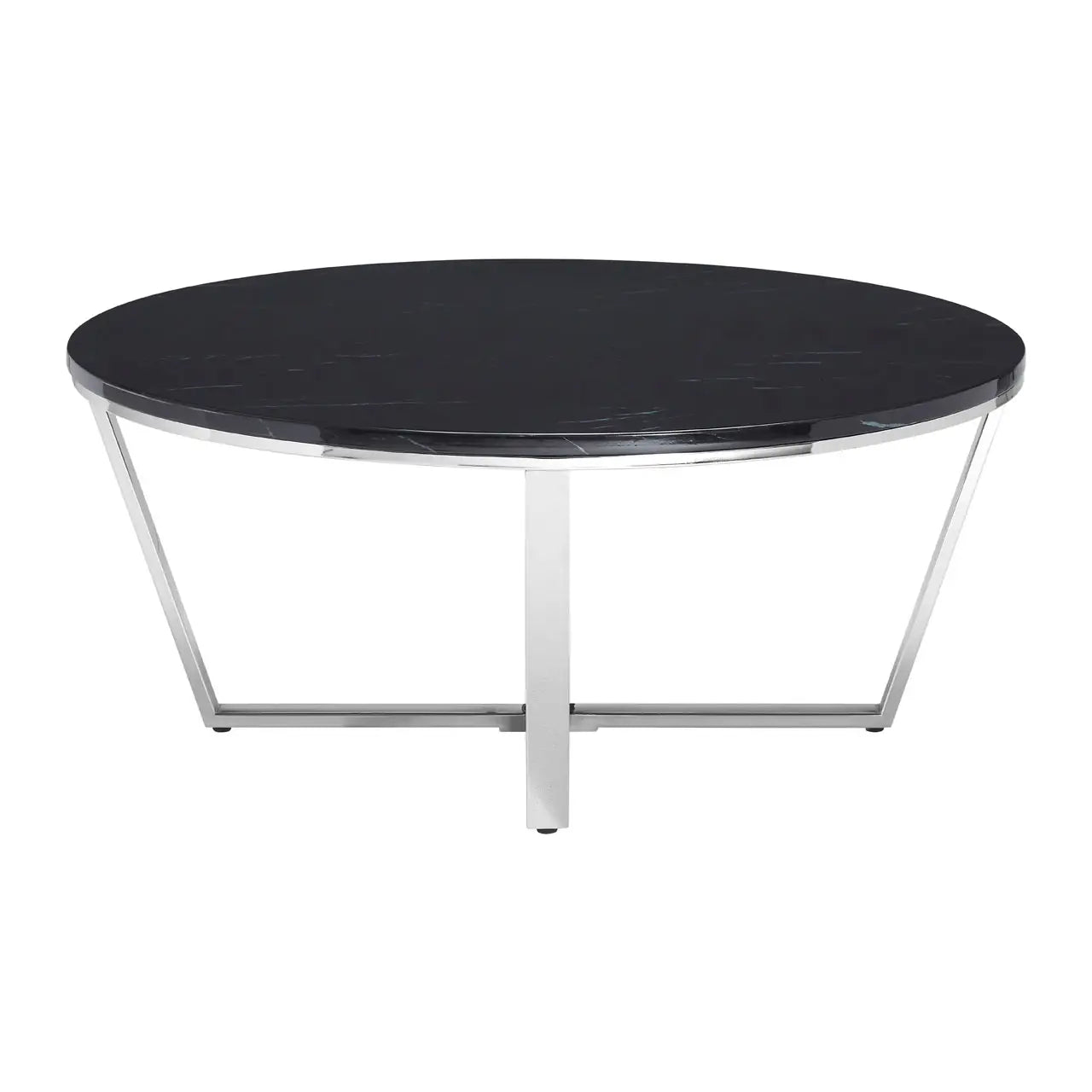 aRmanica ALLURE ROUND BLACK FAUX MARBLE COFFEE TABLE