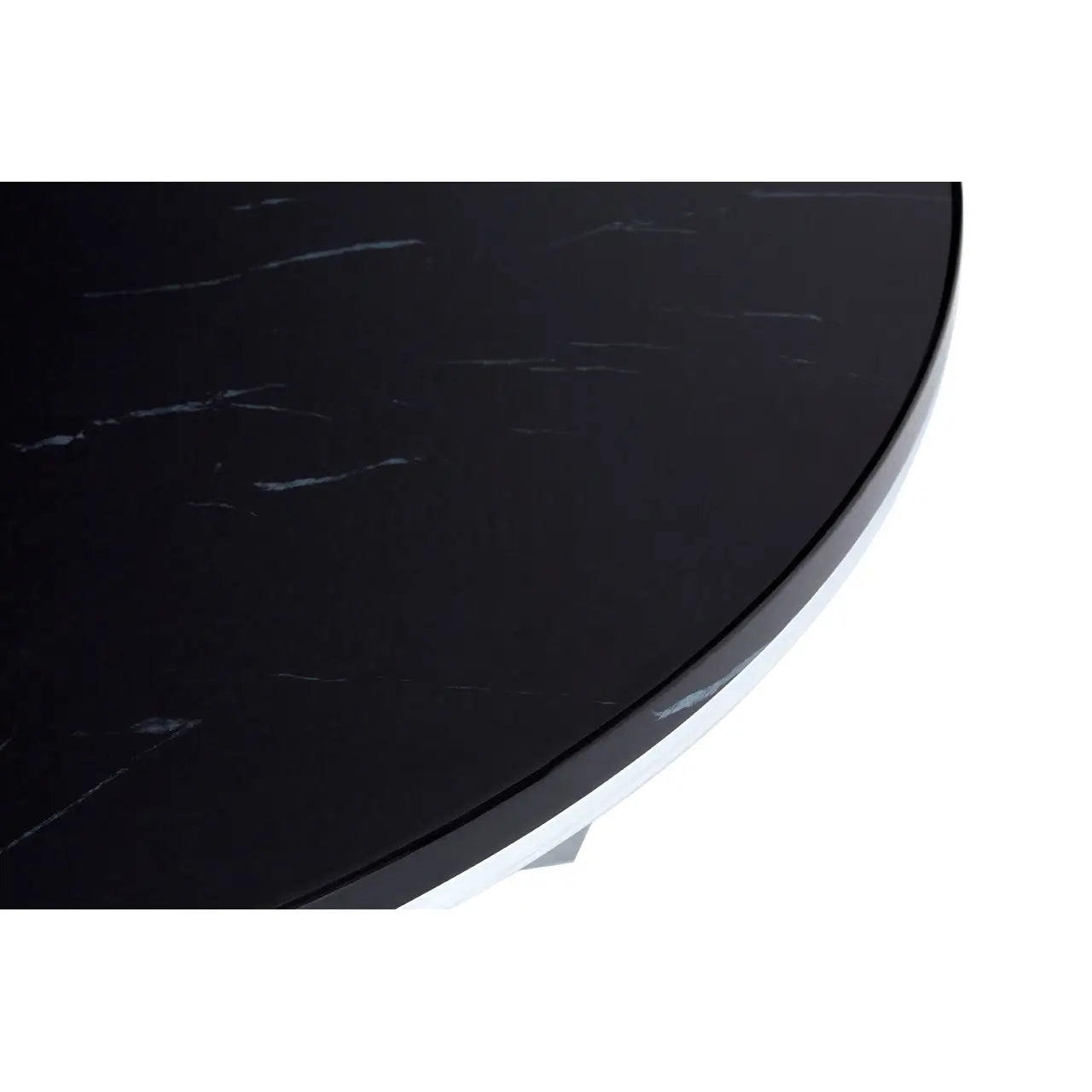 aRmanica ALLURE ROUND BLACK FAUX MARBLE COFFEE TABLE