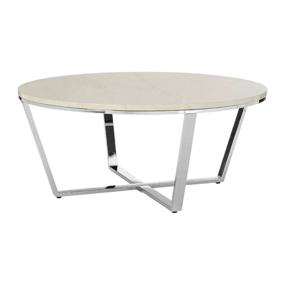 aRmanica ALLURE ROUND WHITE FAUX MARBLE COFFEE TABLE