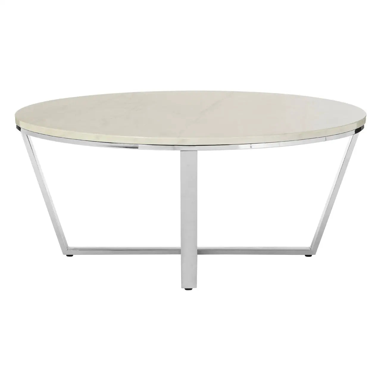 aRmanica ALLURE ROUND WHITE FAUX MARBLE COFFEE TABLE