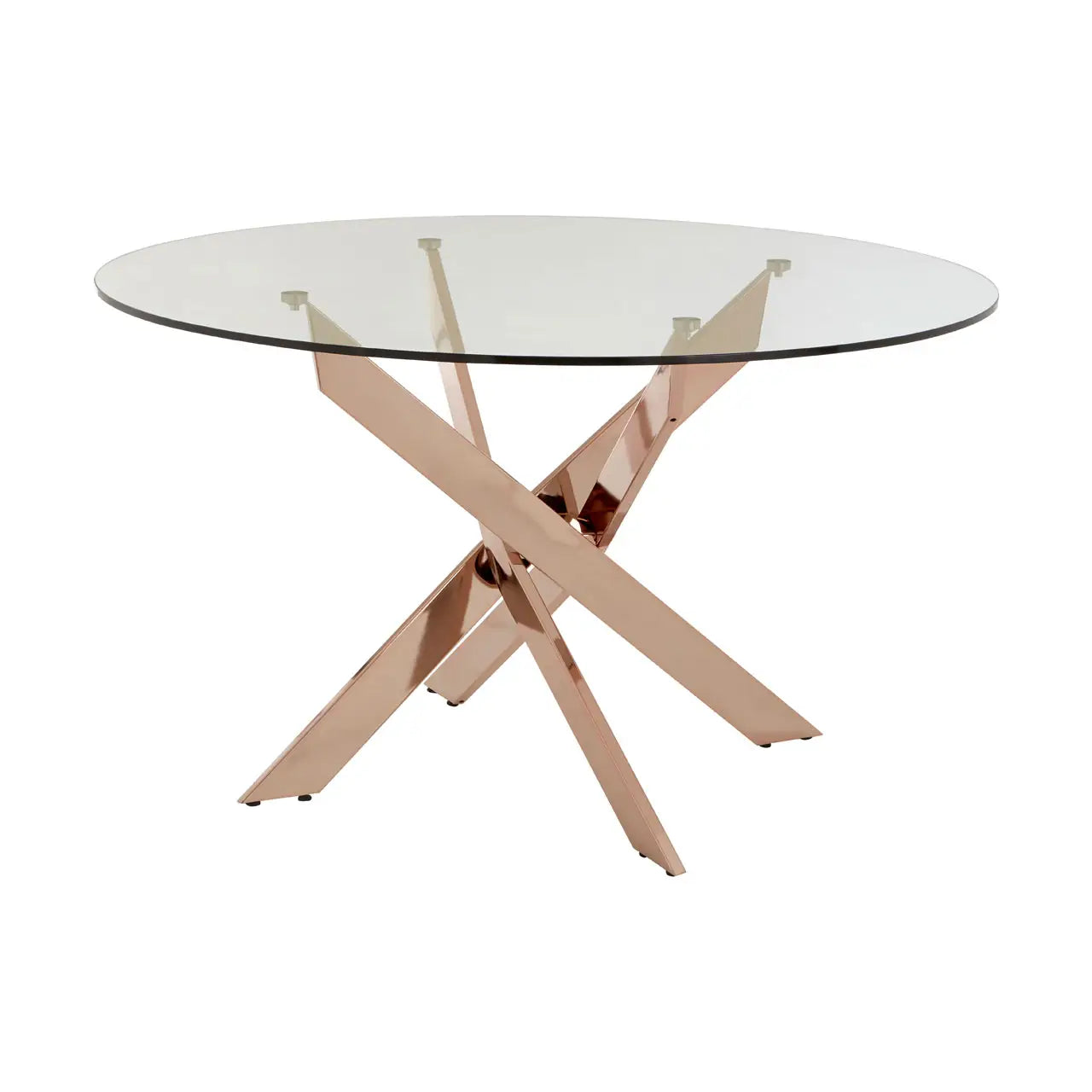 aRmanica ALLURE ROUND INTERSECTED ROSE GOLD DINING TABLE