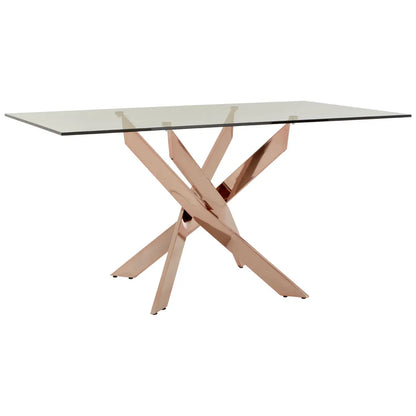 aRmanica ALLURE RECTANGULAR ROSE GOLD DINING TABLE