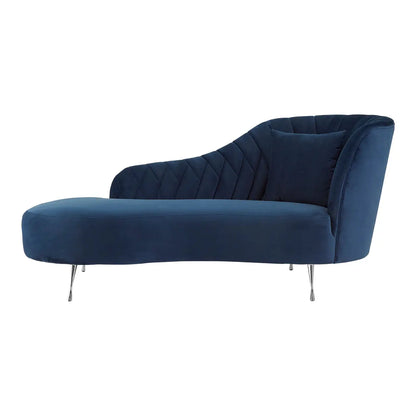 aRmanica LENA DARK BLUE VELVET RIGHT ARM CHAISE LONGUE