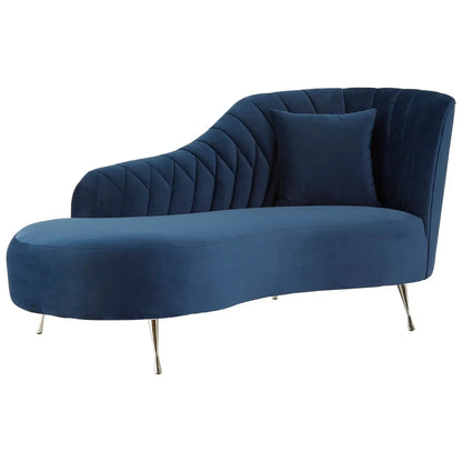 aRmanica LENA DARK BLUE VELVET RIGHT ARM CHAISE LONGUE