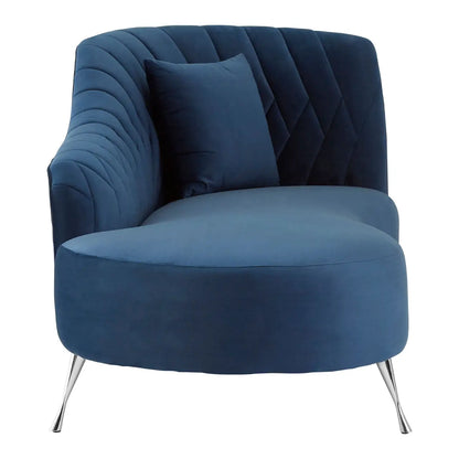 aRmanica LENA DARK BLUE VELVET RIGHT ARM CHAISE LONGUE