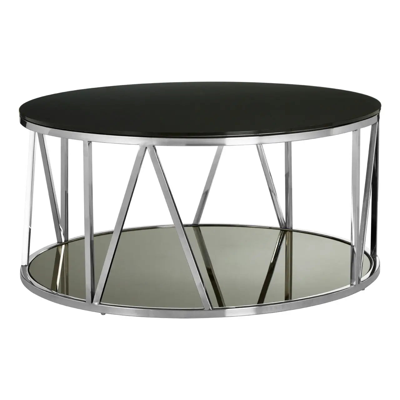 aRmanica Alves Round Chrome Finish Coffee Table