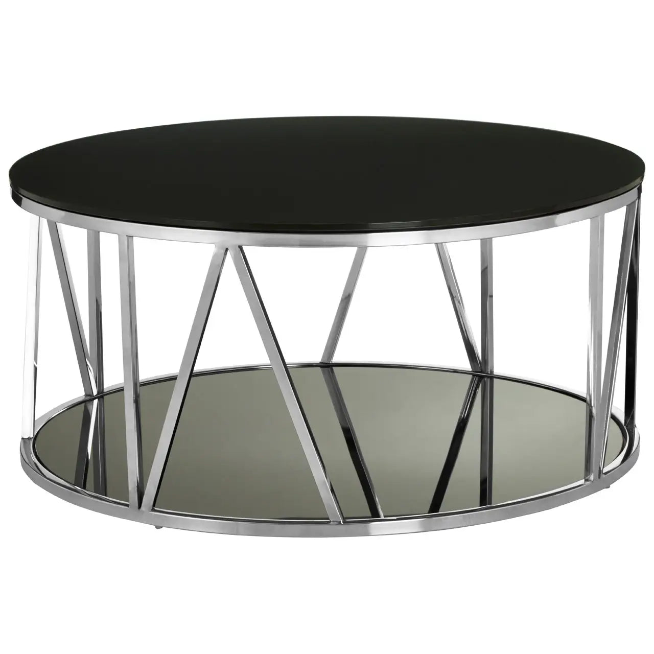 aRmanica Alves Round Chrome Finish Coffee Table