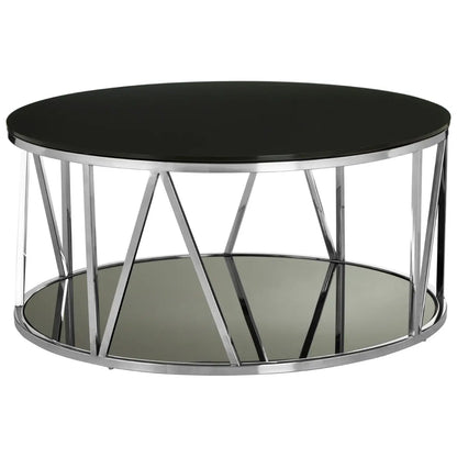 aRmanica Alves Round Chrome Finish Coffee Table