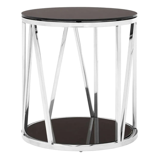 aRmanica Alves Round Chrome Finish Side Table