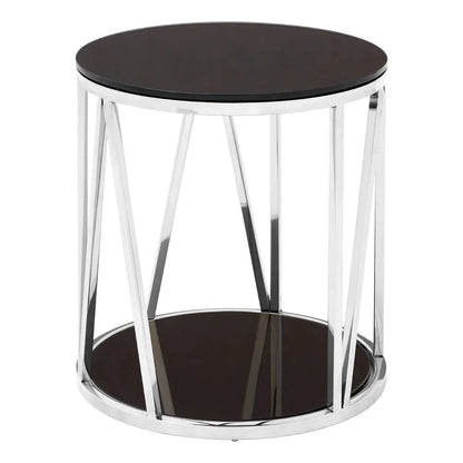 aRmanica Alves Round Chrome Finish Side Table