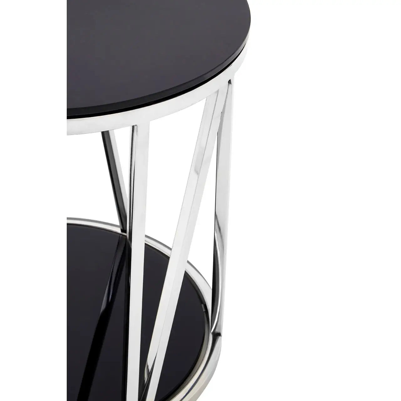 aRmanica Alves Round Chrome Finish Side Table