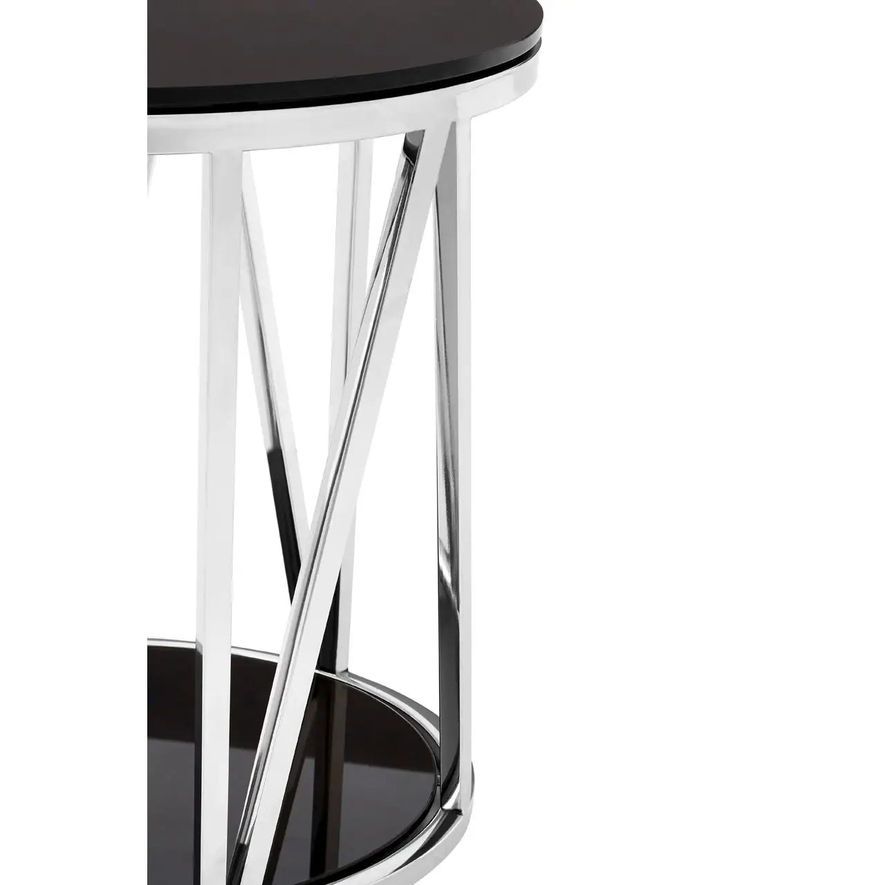 aRmanica Alves Round Chrome Finish Side Table