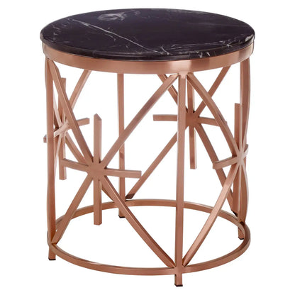 aRmanica Alves Black Marble / Rose Gold Side Table