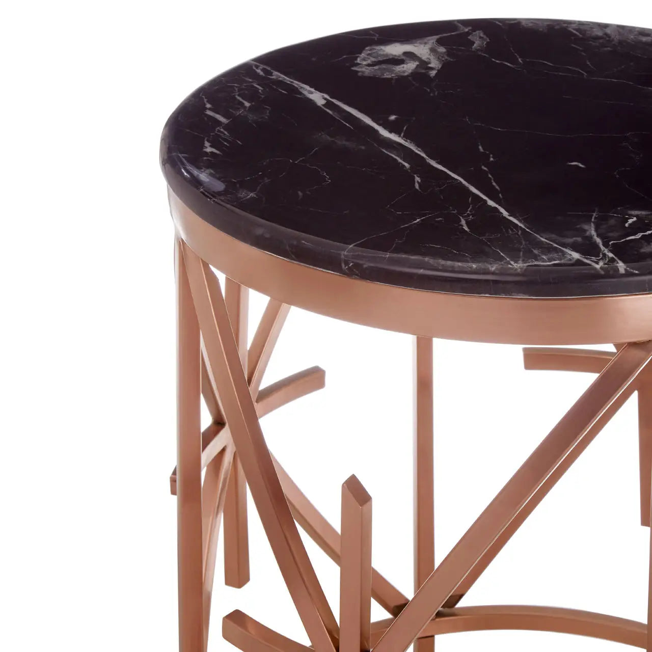 aRmanica Alves Black Marble / Rose Gold Side Table