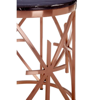 aRmanica Alves Black Marble / Rose Gold Side Table