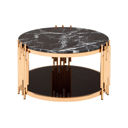 aRmanica Rose Gold Round Coffee Table