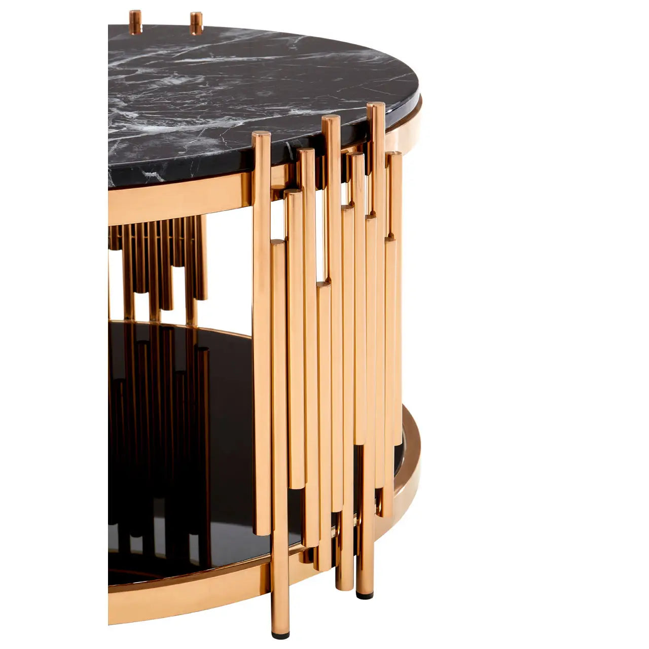 aRmanica Rose Gold Round Coffee Table