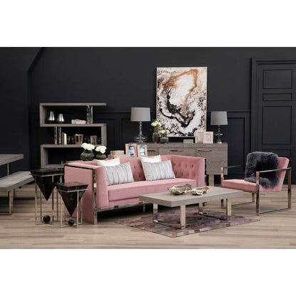 aRmanica VOGUE 3 SEAT PINK VELVET SOFA