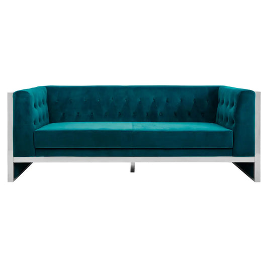 aRmanica VOGUE 3 SEAT TEAL VELVET SOFA