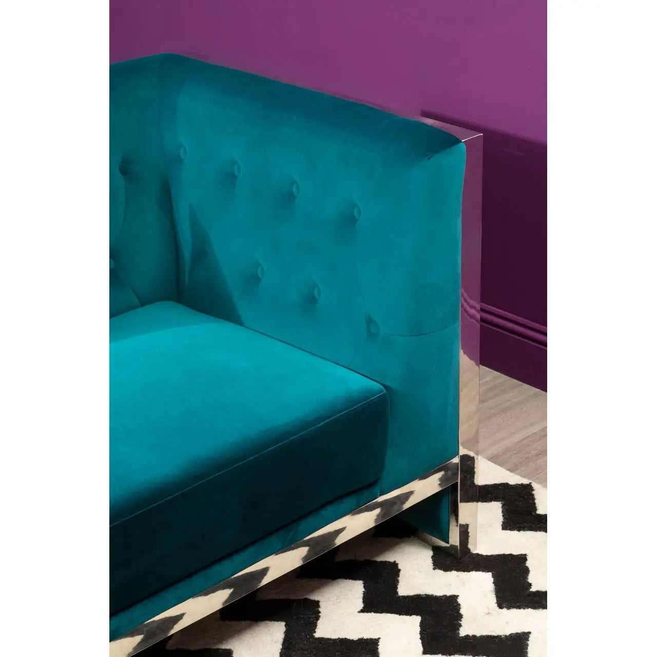 aRmanica VOGUE 3 SEAT TEAL VELVET SOFA