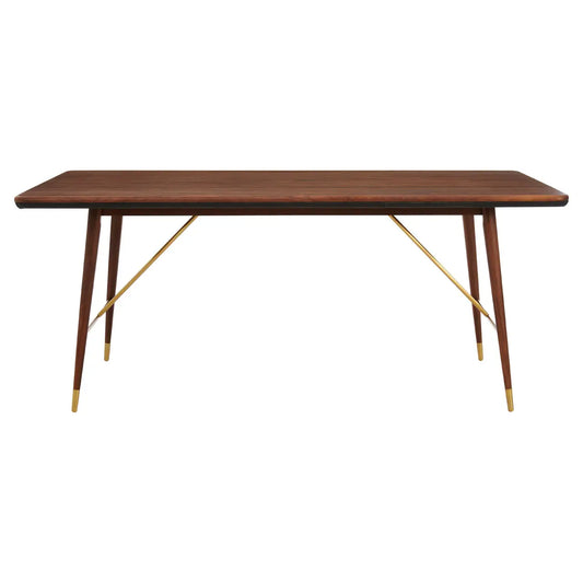 aRmanica KENSA WALNUT WOOD / BRASS FINISH DINING TABLE