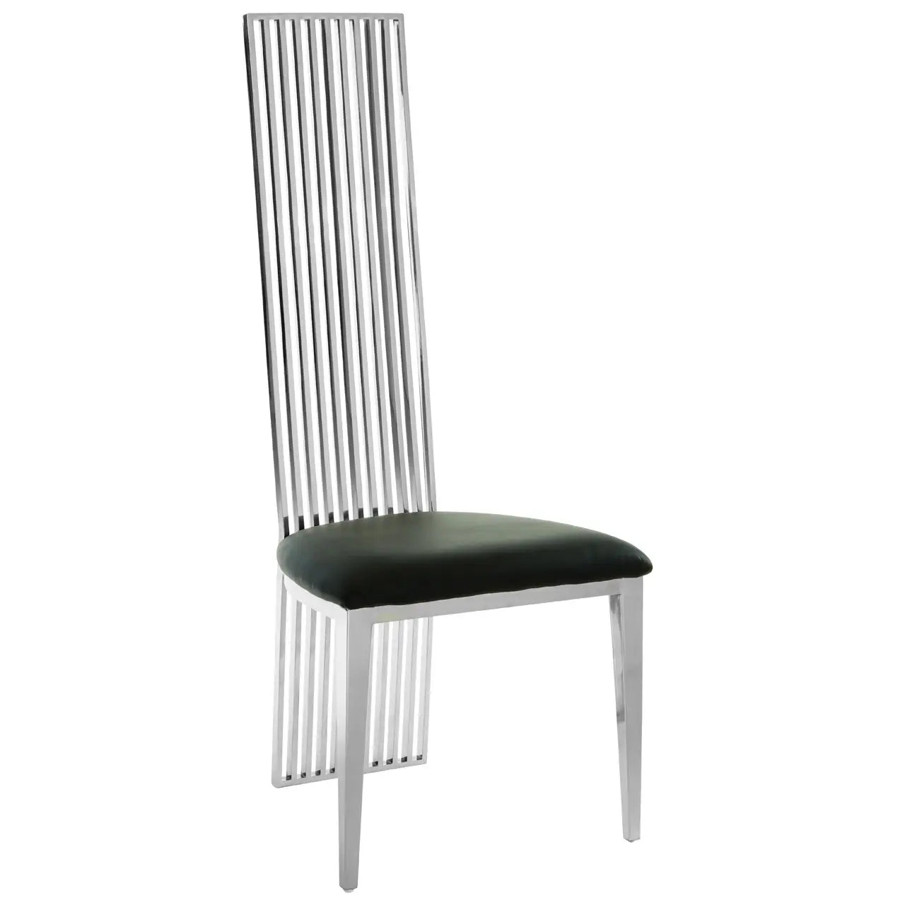 aRmanica ELIAR SILVER FINISH DINING CHAIR X2