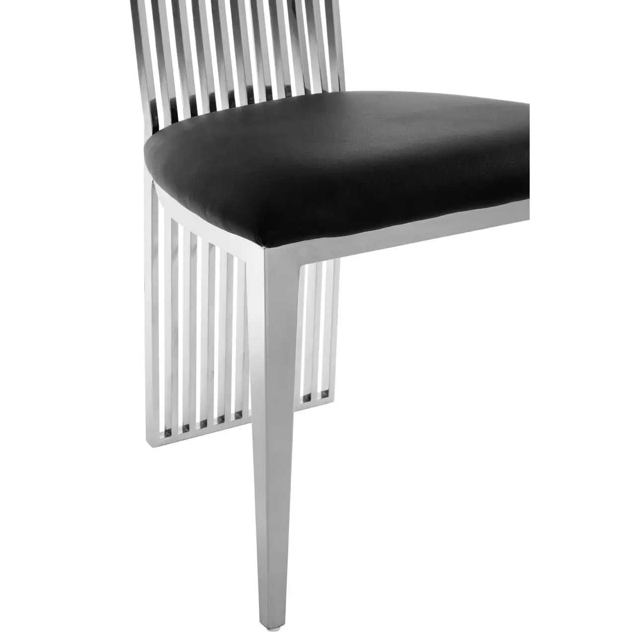 aRmanica ELIAR SILVER FINISH DINING CHAIR X2