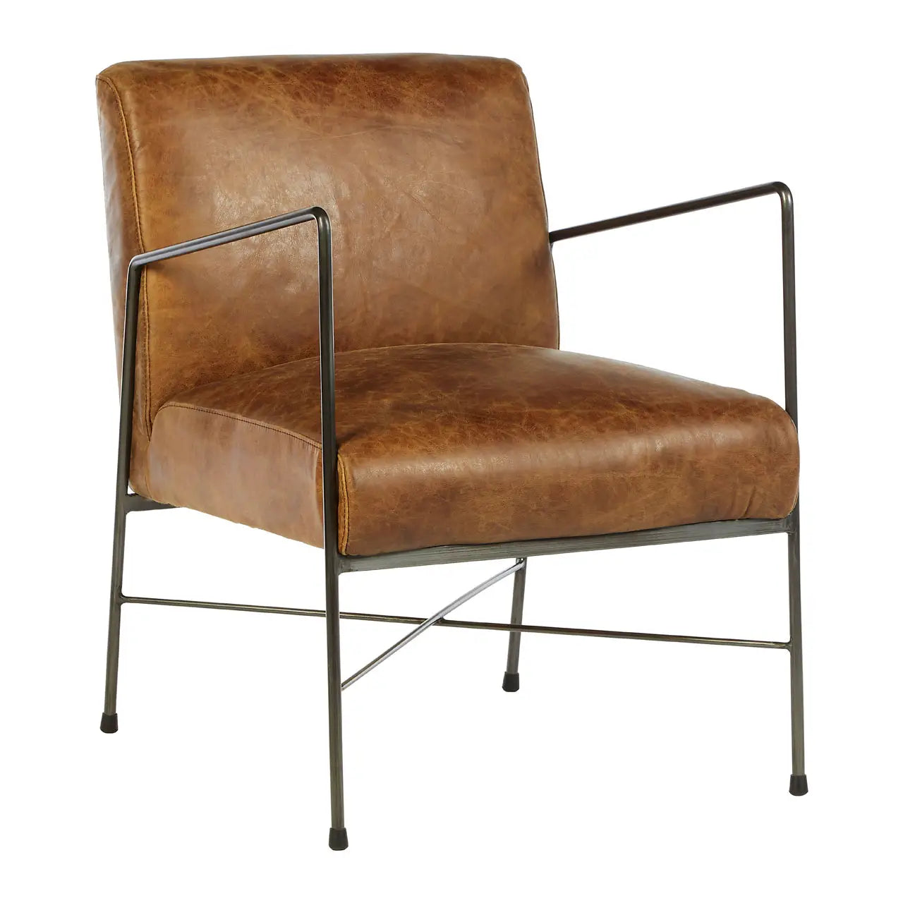 aRmanica NIMONY BROWN LEATHER LOUNGE CHAIR