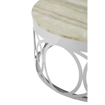 aRmanica  White Marble Round Coffee Table