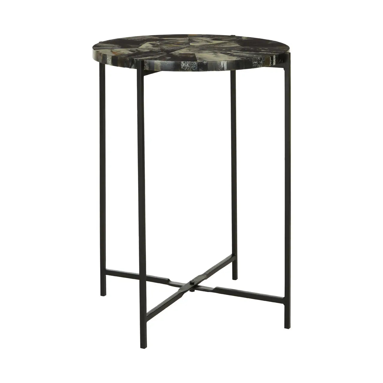 aRmanica MARLO ANTIQUE GREEN / BLACK RESIN TABLE