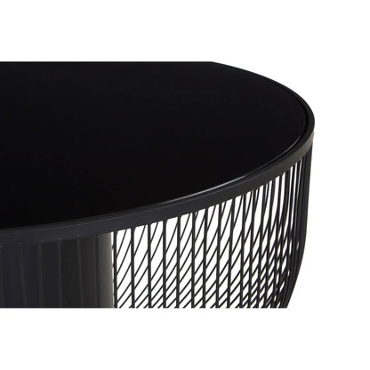 aRmanica TRENT COFFEE TABLE WITH BLACK GLASS TOP