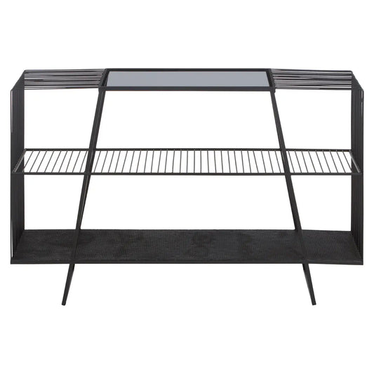 aRmanica TRENT CONSOLE TABLE WITH GREY GLASS TOP