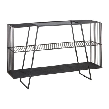 aRmanica TRENT CONSOLE TABLE WITH GREY GLASS TOP