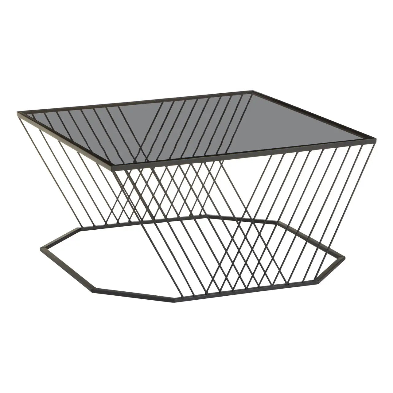 aRmanica TRENT COFFEE TABLE WITH GREY GLASS TOP