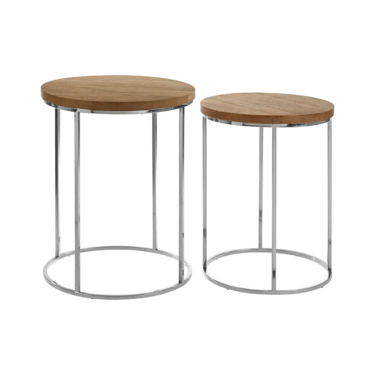 aRmanica AGRI SET OF 2 ROUND SIDE TABLES