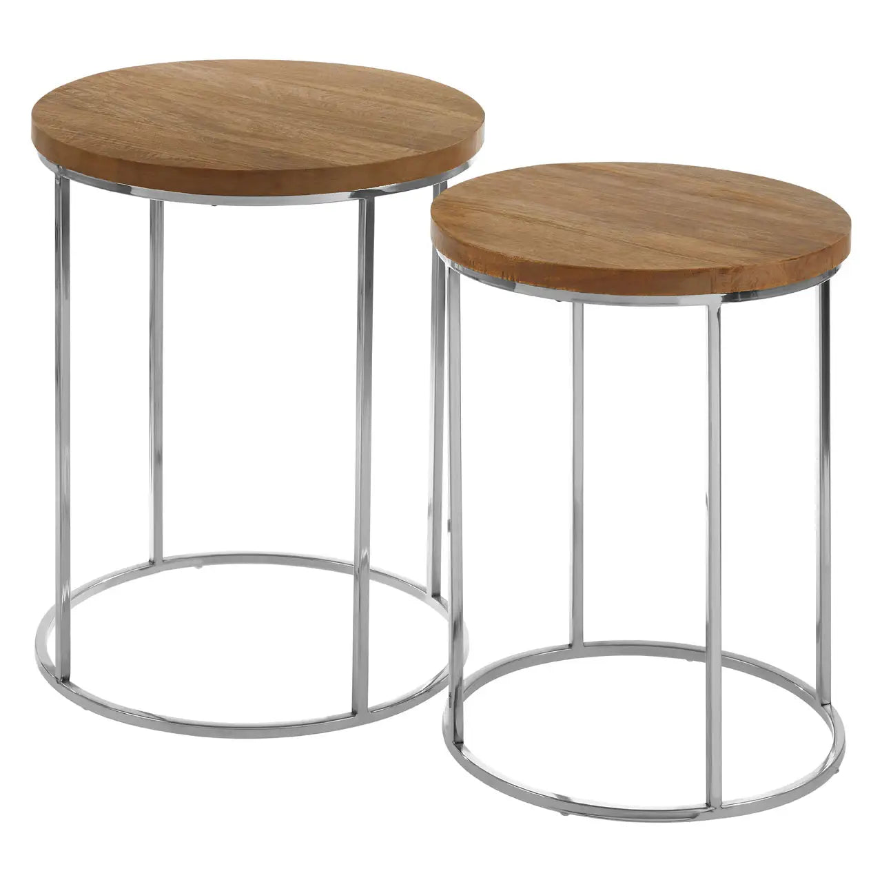 aRmanica AGRI SET OF 2 ROUND SIDE TABLES