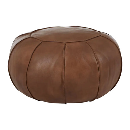 aRmanica BUFFALO BROWN LEATHER POUFFE