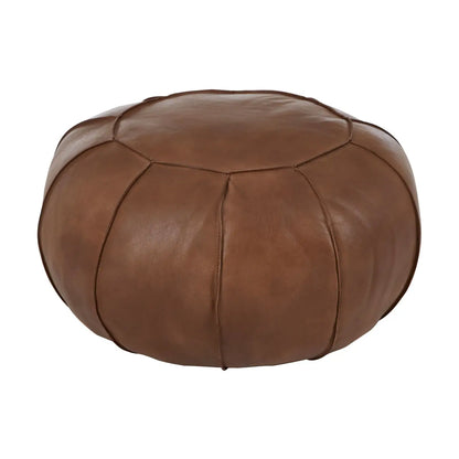 aRmanica BUFFALO BROWN LEATHER POUFFE