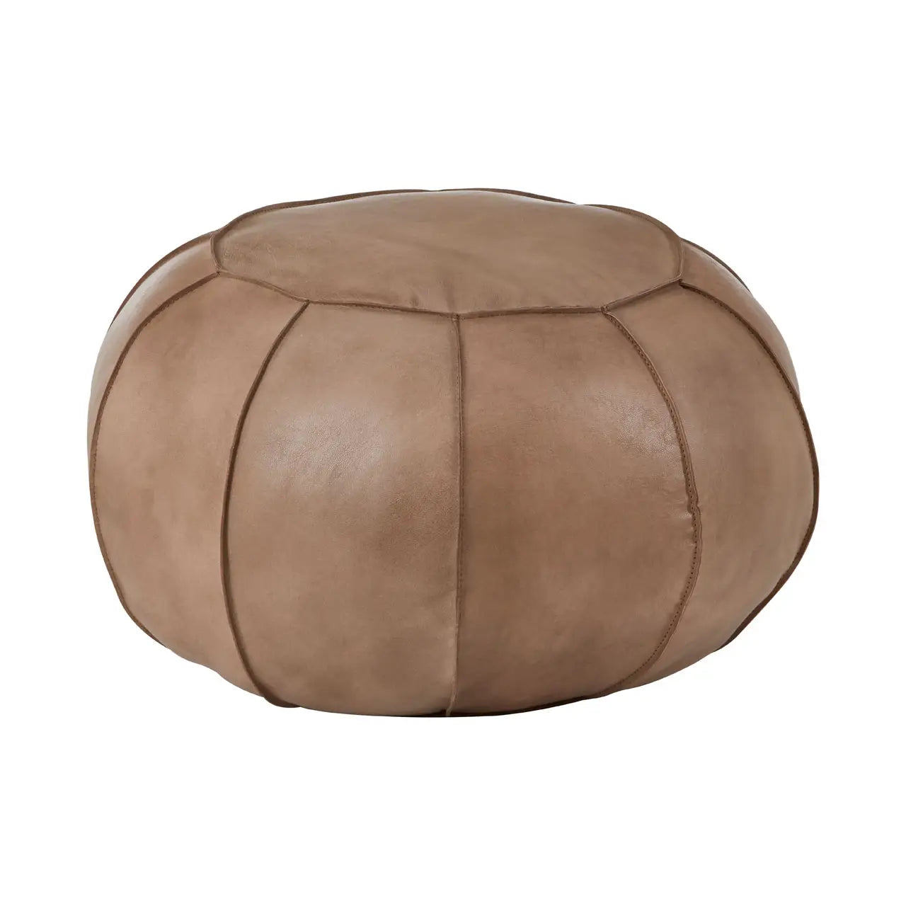 aRmanica BEIGE LEATHER POUFFE