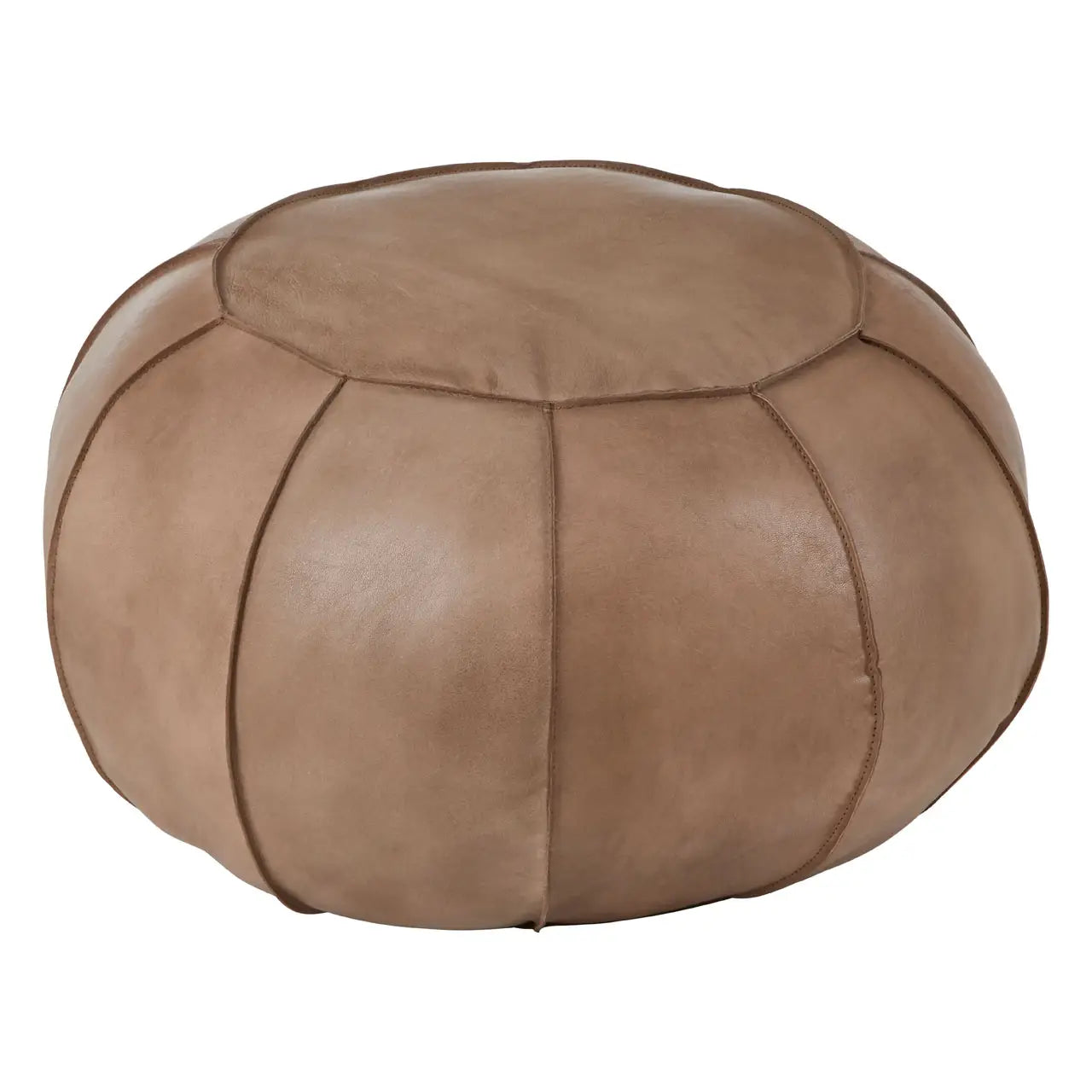 aRmanica BEIGE LEATHER POUFFE