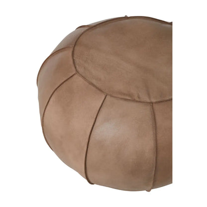 aRmanica BEIGE LEATHER POUFFE