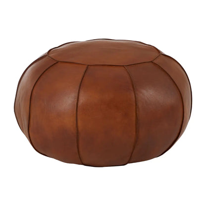 aRmanica TAN LEATHER POUFFE