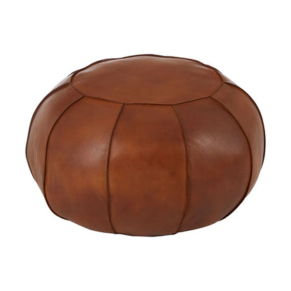 aRmanica TAN LEATHER POUFFE