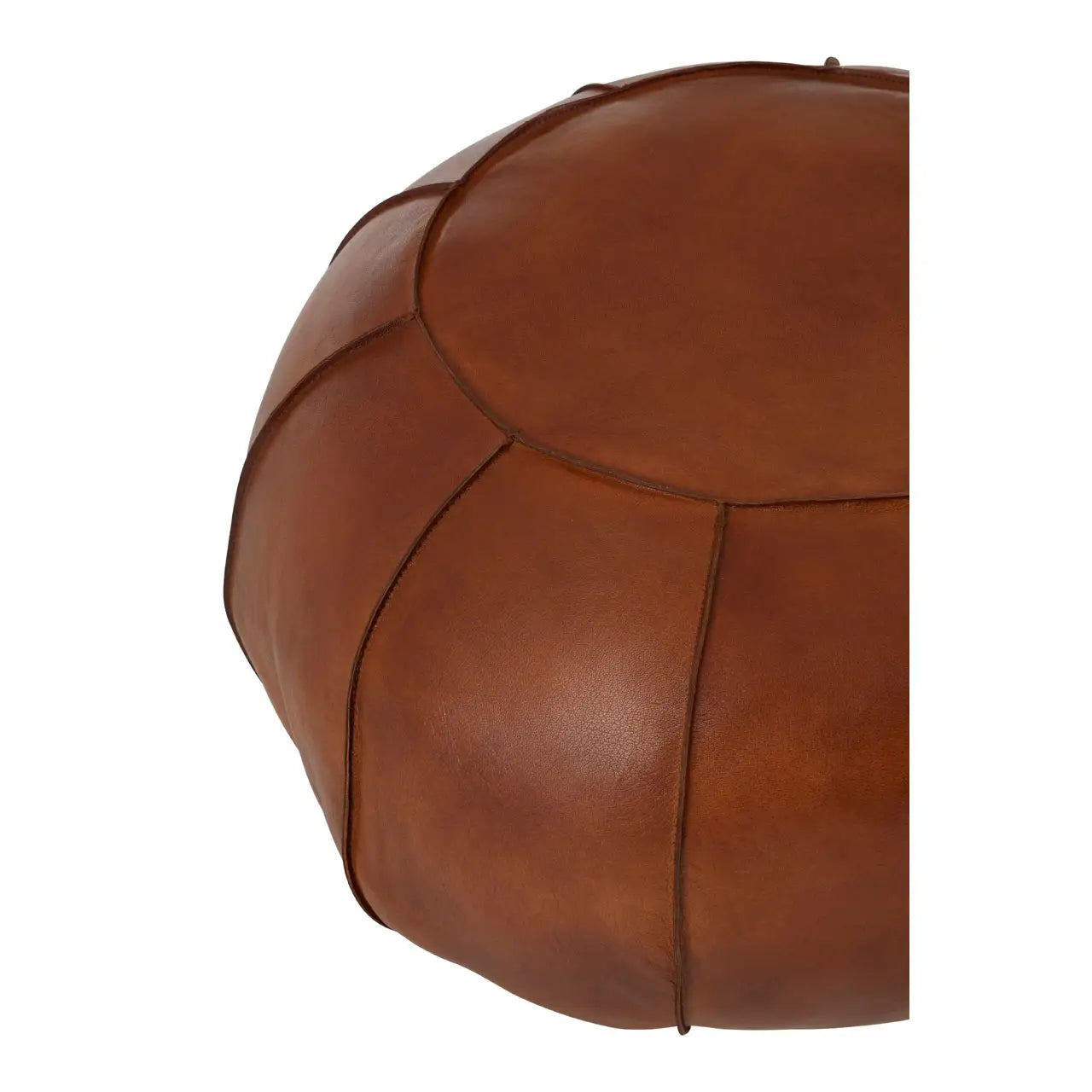 aRmanica TAN LEATHER POUFFE