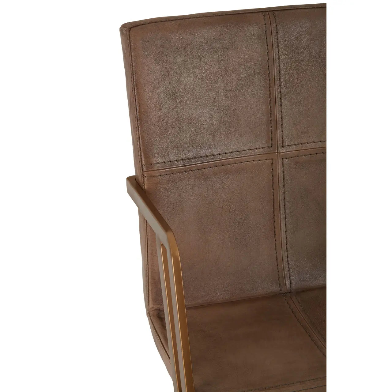 aRmanica BUFFALO GREY LEATHER AND IRON ALVES CHAIR  X2