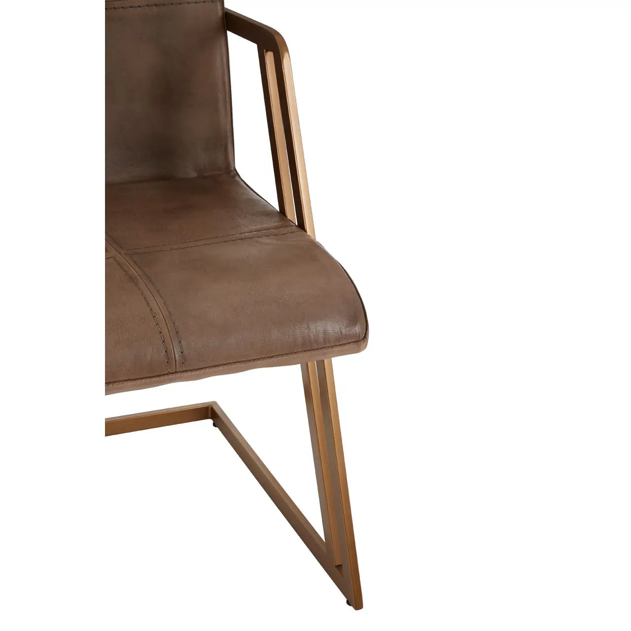 aRmanica BUFFALO GREY LEATHER AND IRON ALVES CHAIR  X2