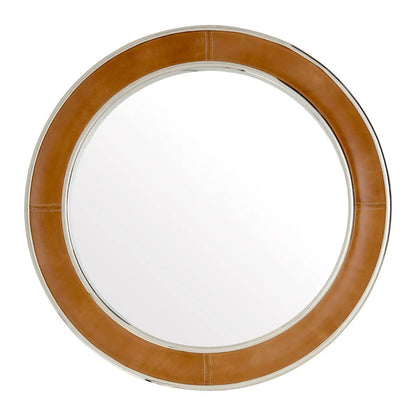 aRmanica WINSTON TAN GENUINE LEATHER MEDIUM WALL MIRROR